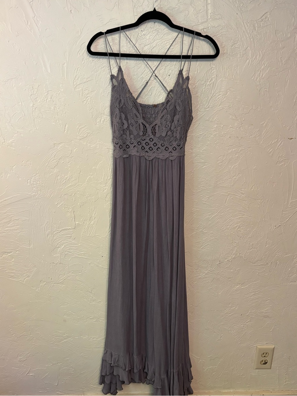 Free People Adella Lace Maxi Dress in Purple